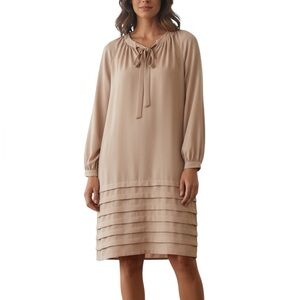 VTG IMagnin Old Money Quiet Luxury Straight Relaxed Fit Bow Blush Pink Dress Med